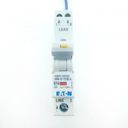 Eaton eRBM-16/1/B/003-A EMBH116R30C B16 16A 16 Amp 30mA RCBO Circuit Breaker Type B